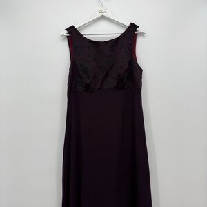 Rhapsody Vintage Purple Formal Long Beaded Dress Size 14 Classic